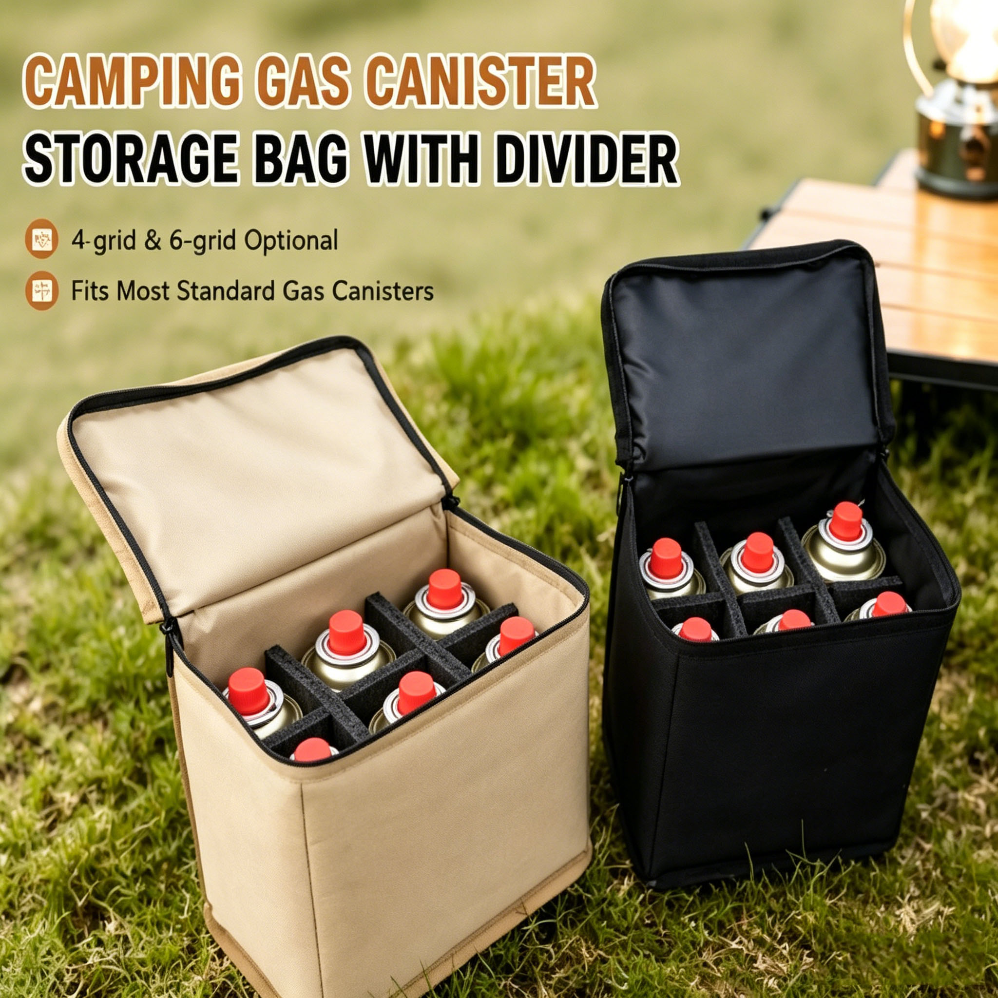 Outdoor Camping Heater For Tent - Camping Gas Canister Storage Bag with
