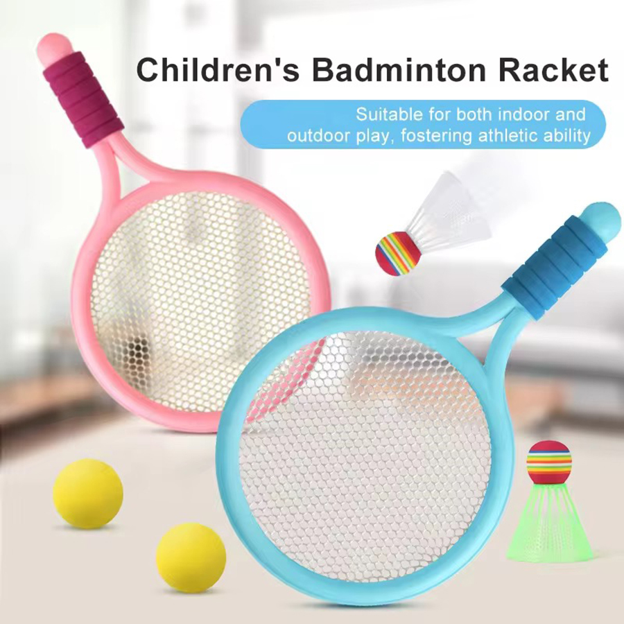 Outdoor Camping Games For Kids - Tennis Racquet Toy Kits with Shuttlecocks