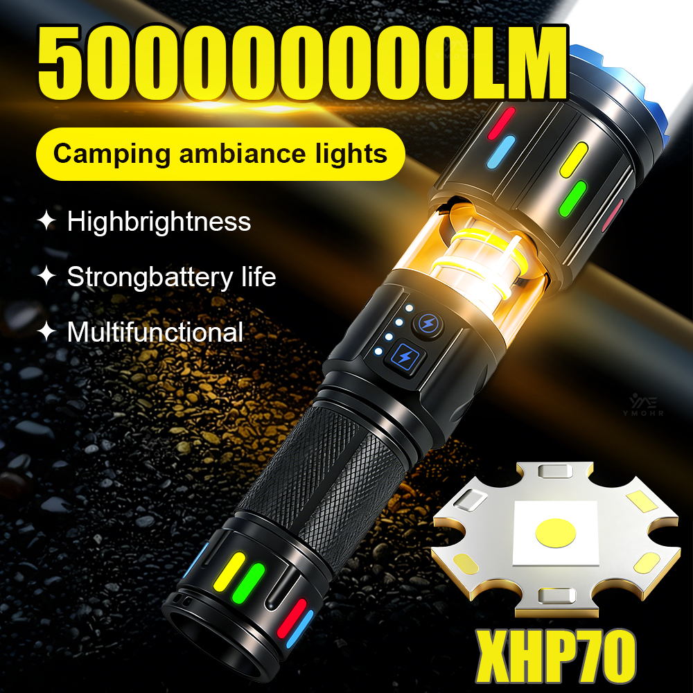 Outdoor Camping Items - XHP70 High Power Camping Flashlights Portable