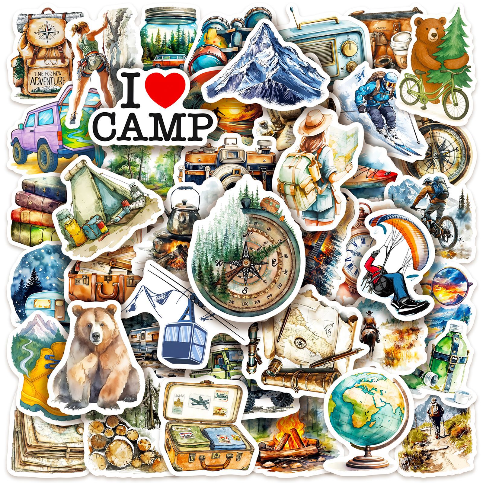 Outdoor Camping Activities For Kids - 10/50PCS Travel Cartoon Stickers Outdoor Camping