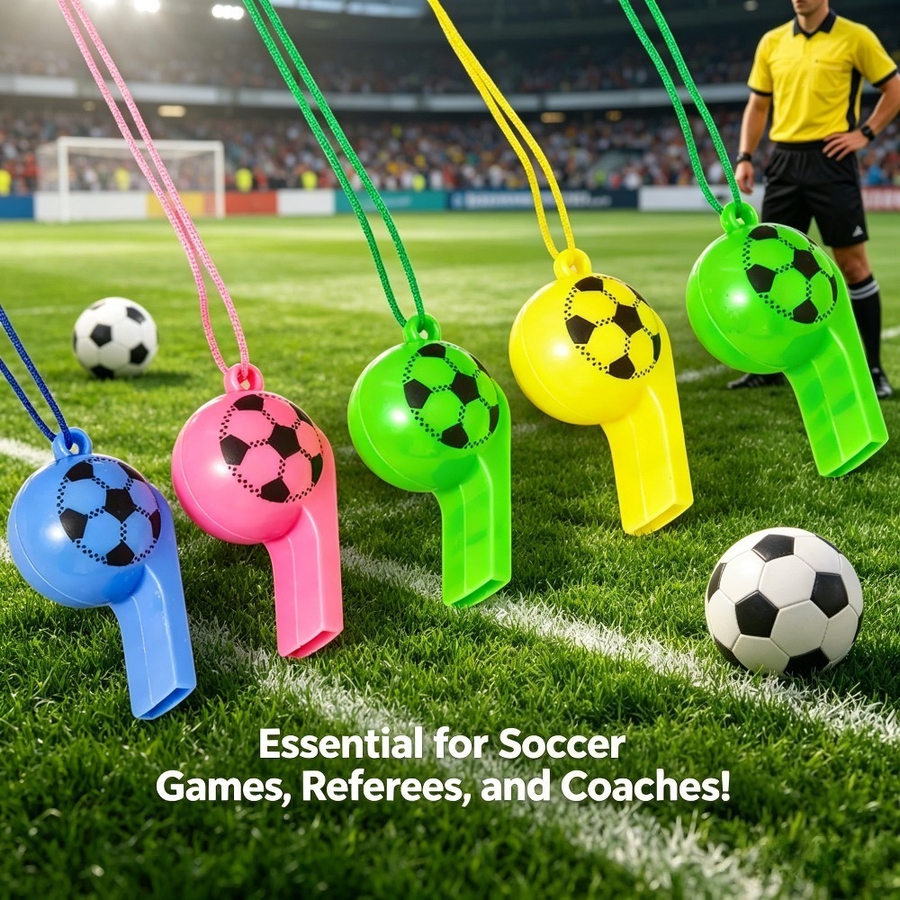 Outdoor Camping Fans - Colorful Football-Shaped Whistle And 1pc Random