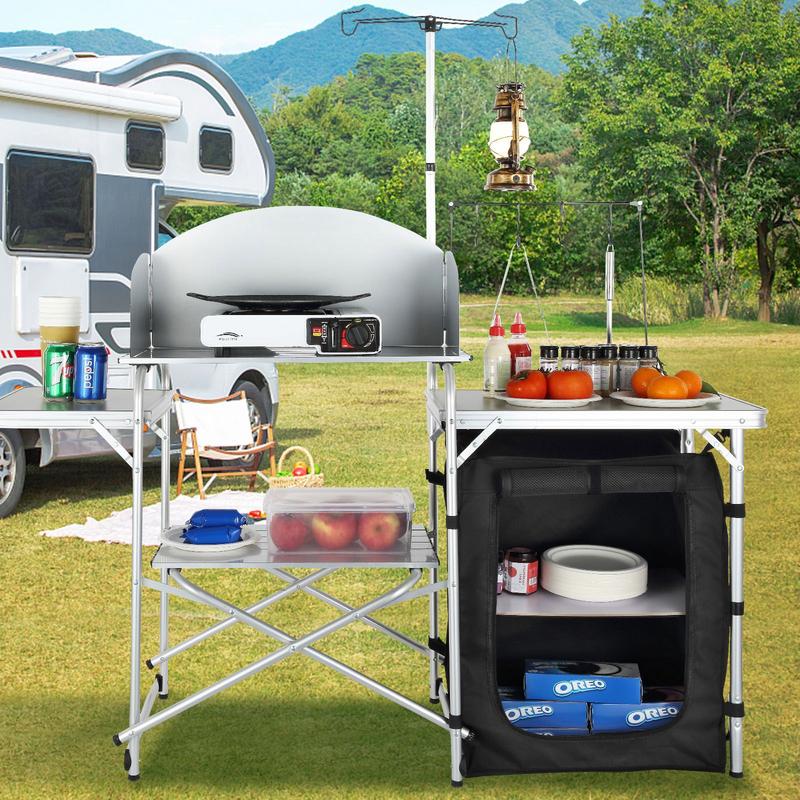 Camping Kitchen Table, Folding - مراجعة Outdoor Camping Kitchen Setup وسعره