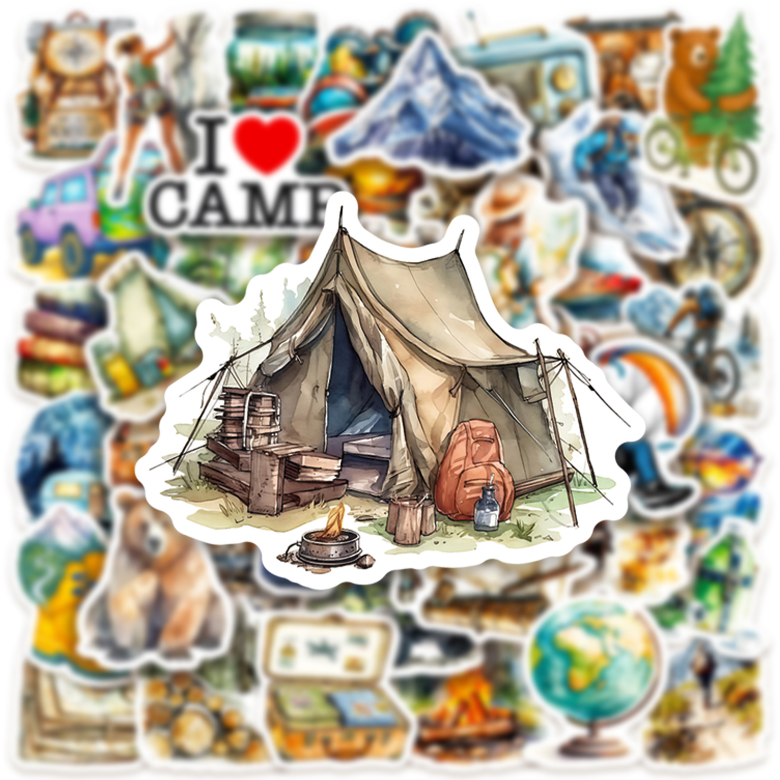 10/50PCS Travel Cartoon Sticke - مراجعة Outdoor Camping Activities For Kids وسعره