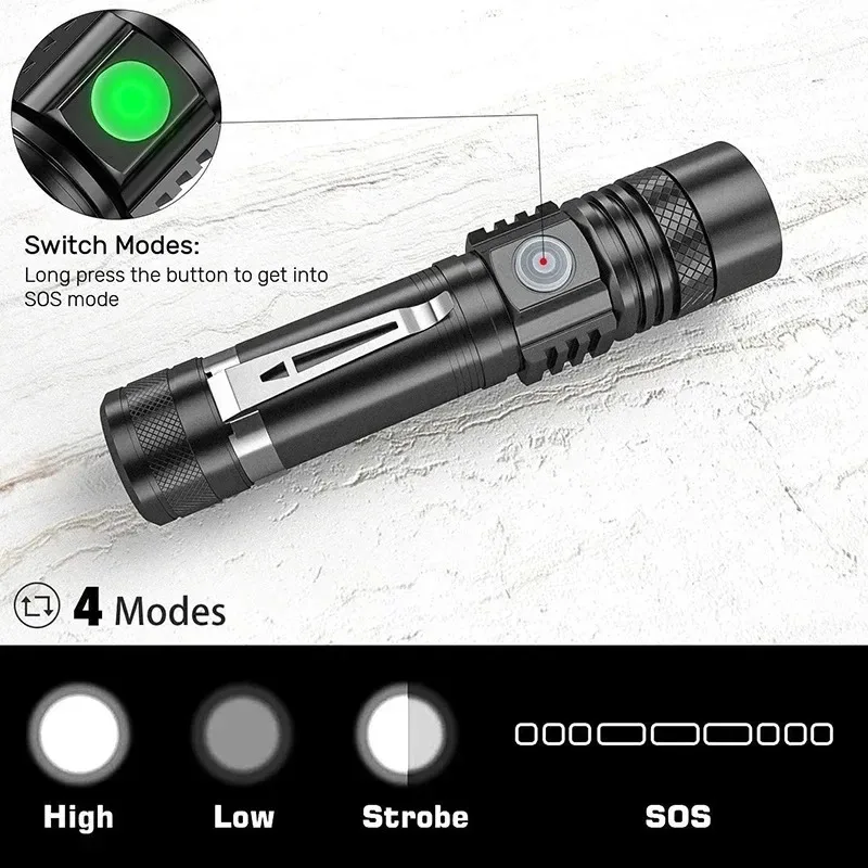 T6 LED Rechargeable Flashlight - مراجعة Outdoor Camping Hiking وسعره