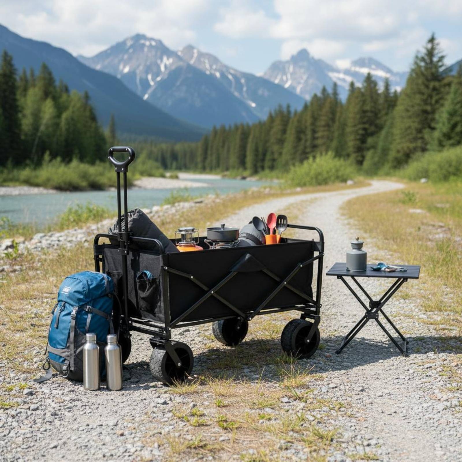 Foldable Camping Wagon Steel F - مراجعة Jinli Outdoor Camping وسعره