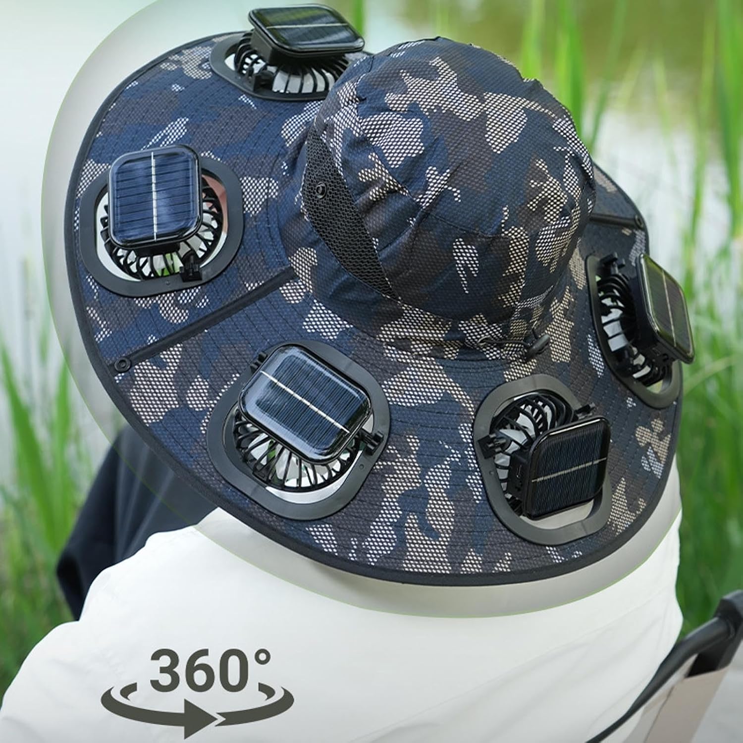 Hot 6 Fans Solar Fan Hat Breat - مراجعة Outdoor Camping Fans وسعره