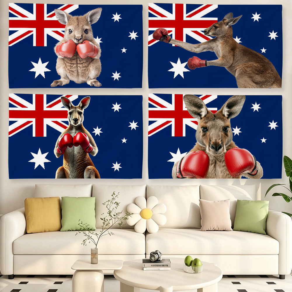 Boxing Kangaroo Australia flag - مراجعة Outdoor Camping Australia وسعره