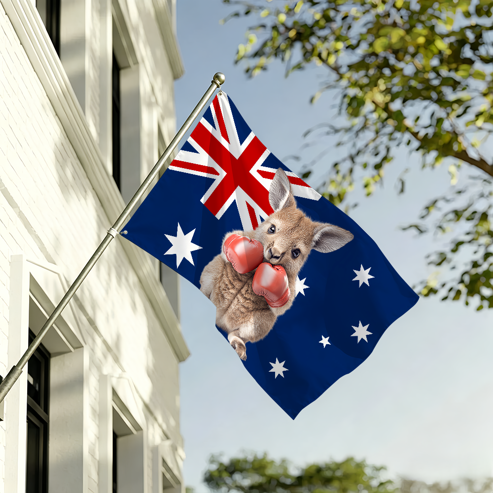 Boxing Kangaroo Australia flag - مراجعة Outdoor Camping Australia وسعره