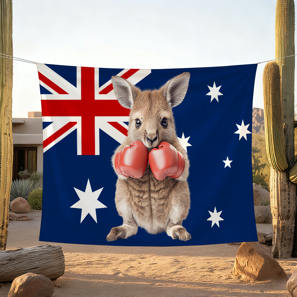 Boxing Kangaroo Australia flag - مراجعة Outdoor Camping Australia وسعره