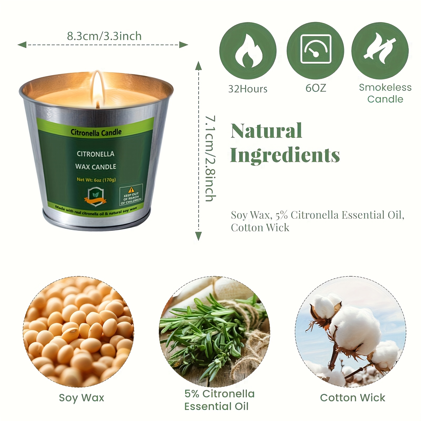 4pcs Citronella Candles Outdoo - مراجعة Outdoor Camping Bbq وسعره