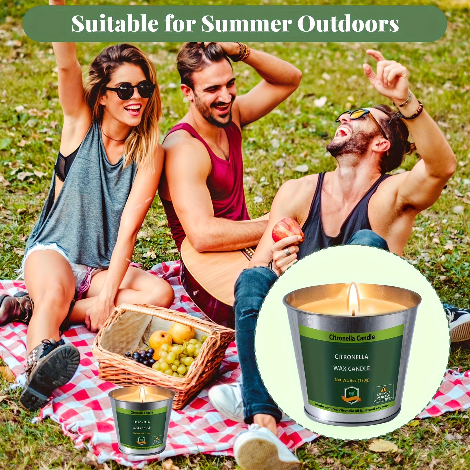 4pcs Citronella Candles Outdoo - مراجعة Outdoor Camping Bbq وسعره