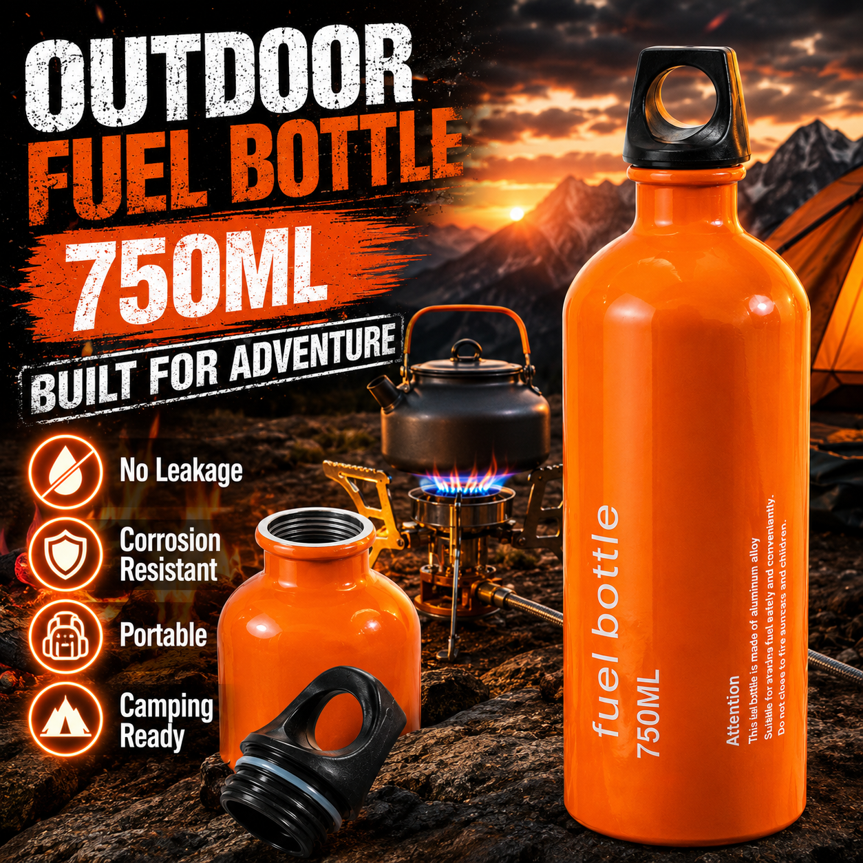 750ml Aluminum Fuel Bottle Cam - مراجعة Outdoor Camping Heater For Tent وسعره