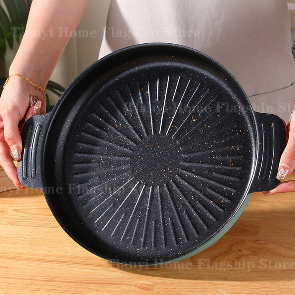 Grill Pan Round Non-Stick Barb - مراجعة Outdoor Camping Kitchen وسعره