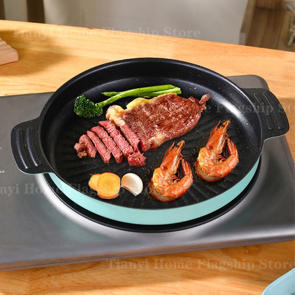 Grill Pan Round Non-Stick Barb - مراجعة Outdoor Camping Kitchen وسعره