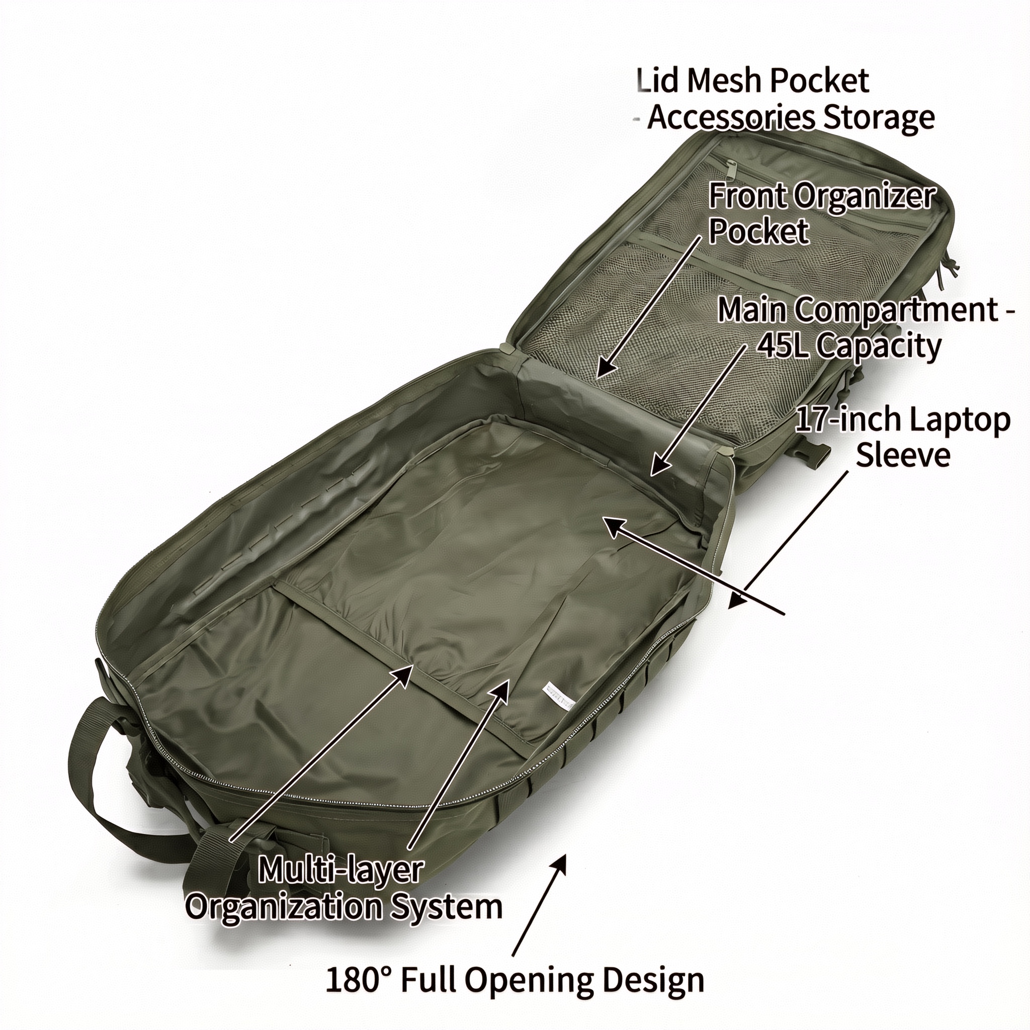 45L Tactical Hunting Backpack  - مراجعة Outdoor Camping Hiking وسعره