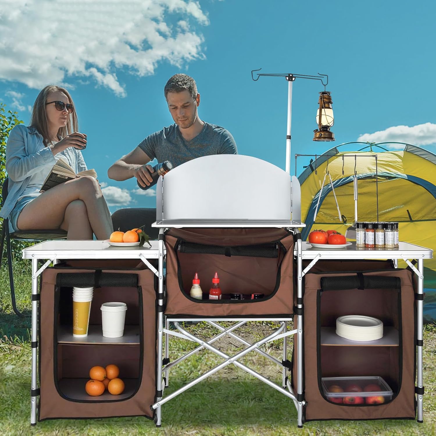 Folding Camping Kitchen Table  - مراجعة Outdoor Camping Kitchen Setup وسعره