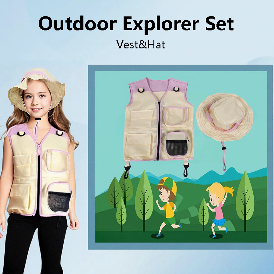 Children Explorer Vest Hat Sui - مراجعة Outdoor Camping Activities For Kids وسعره