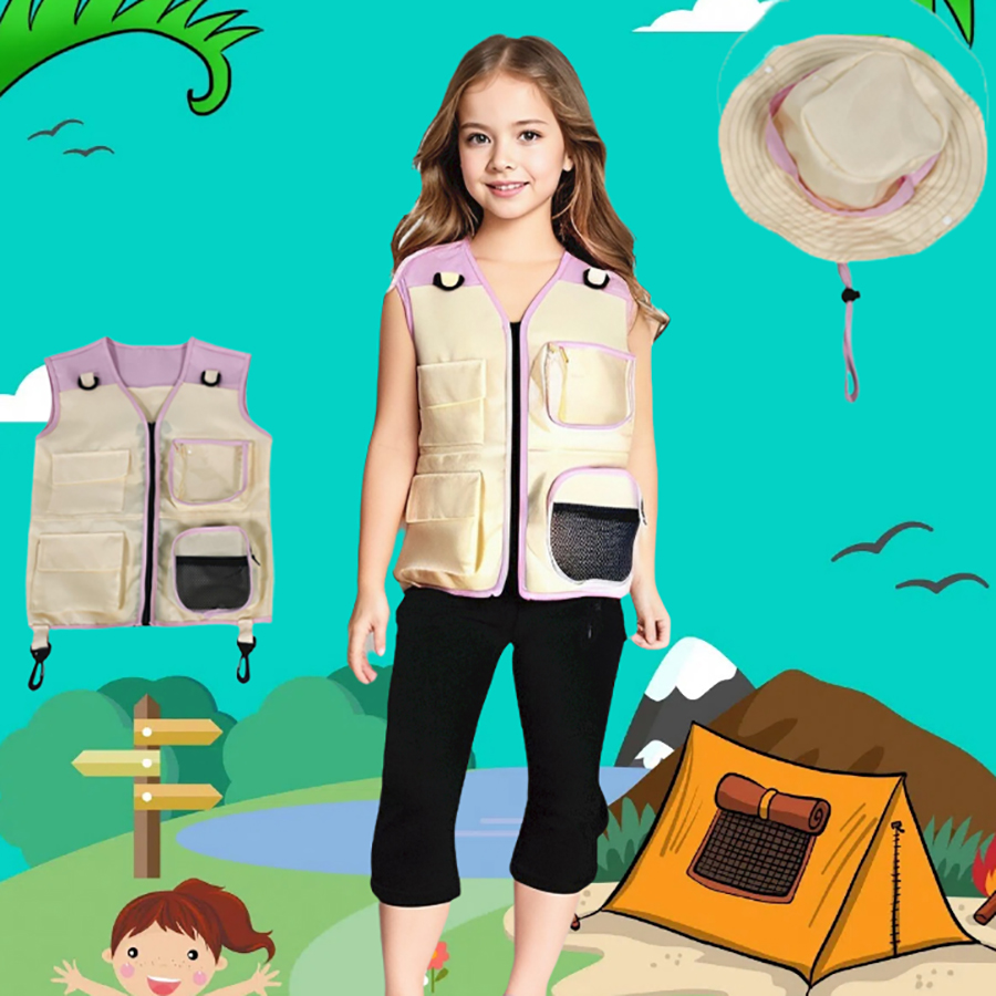 Children Explorer Vest Hat Sui - مراجعة Outdoor Camping Activities For Kids وسعره