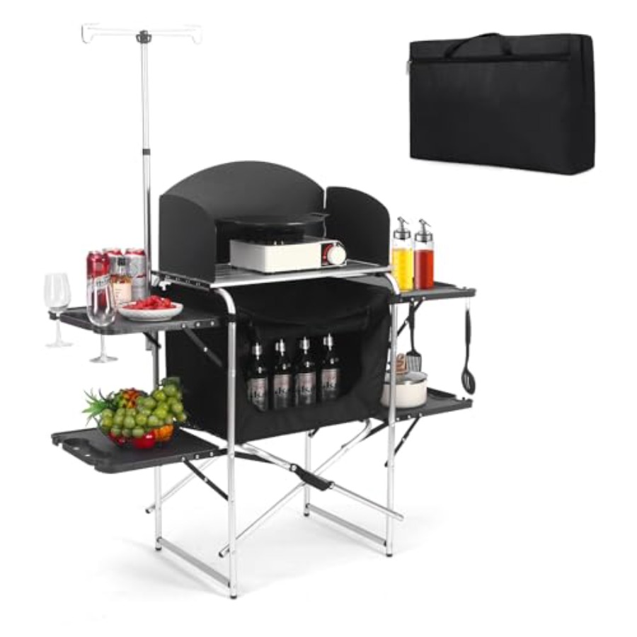 Camping Kitchen Table for Outd - مراجعة Outdoor Camping Kitchen Setup وسعره