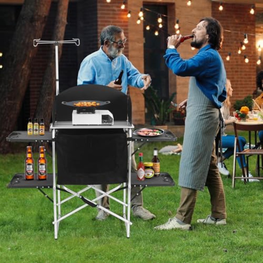 Camping Kitchen Table for Outd - مراجعة Outdoor Camping Kitchen Setup وسعره