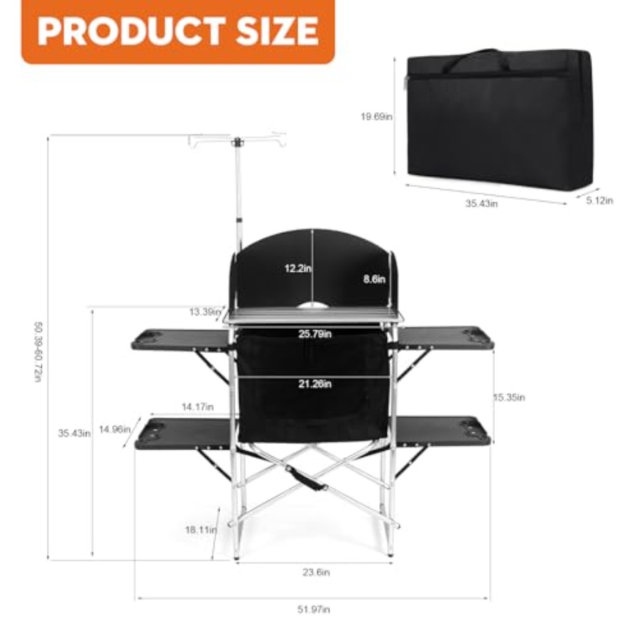 Camping Kitchen Table for Outd - مراجعة Outdoor Camping Kitchen Setup وسعره