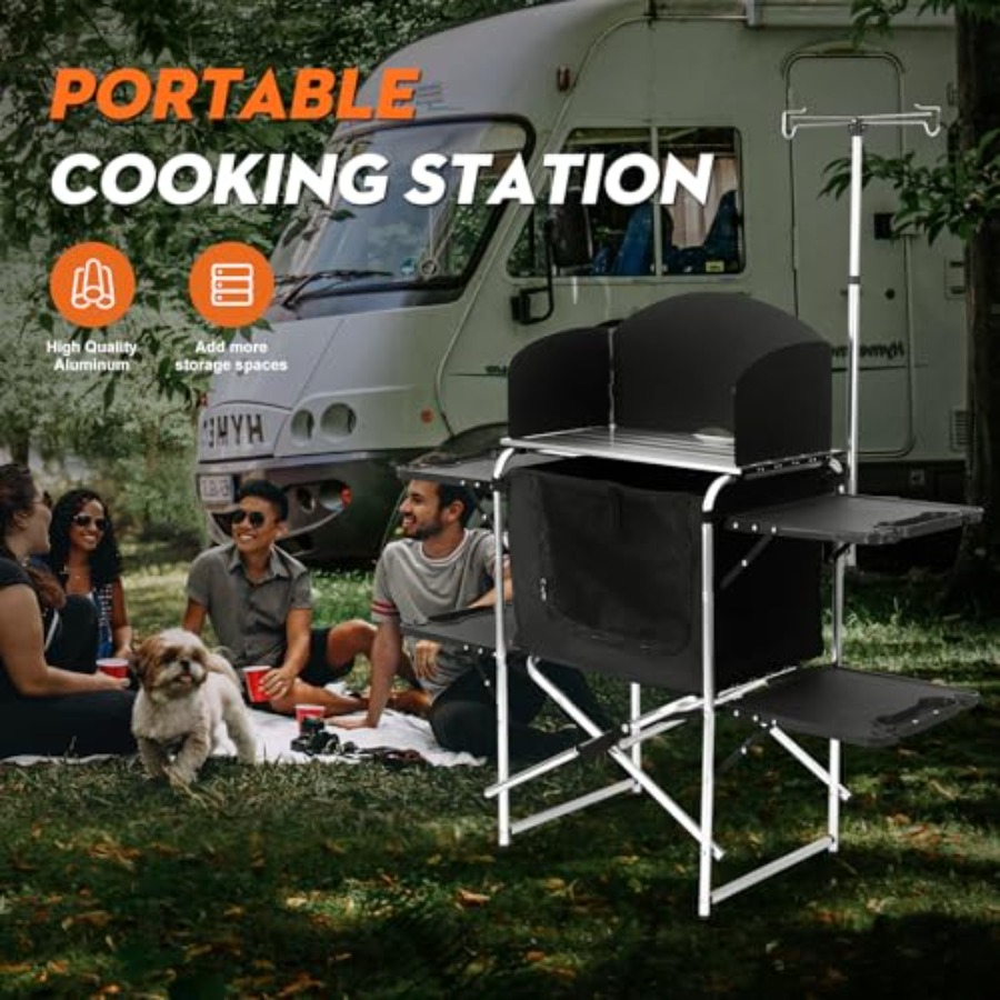 Camping Kitchen Table for Outd - مراجعة Outdoor Camping Kitchen Setup وسعره