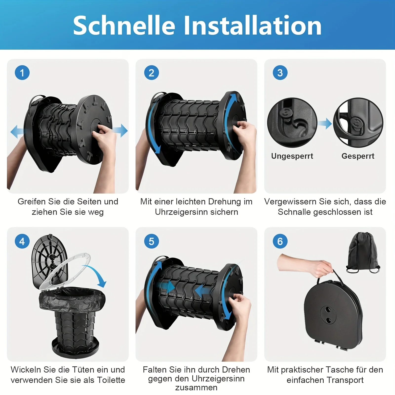 Camping Folding Toilet Portabl - مراجعة Portable Camp Toilet وسعره