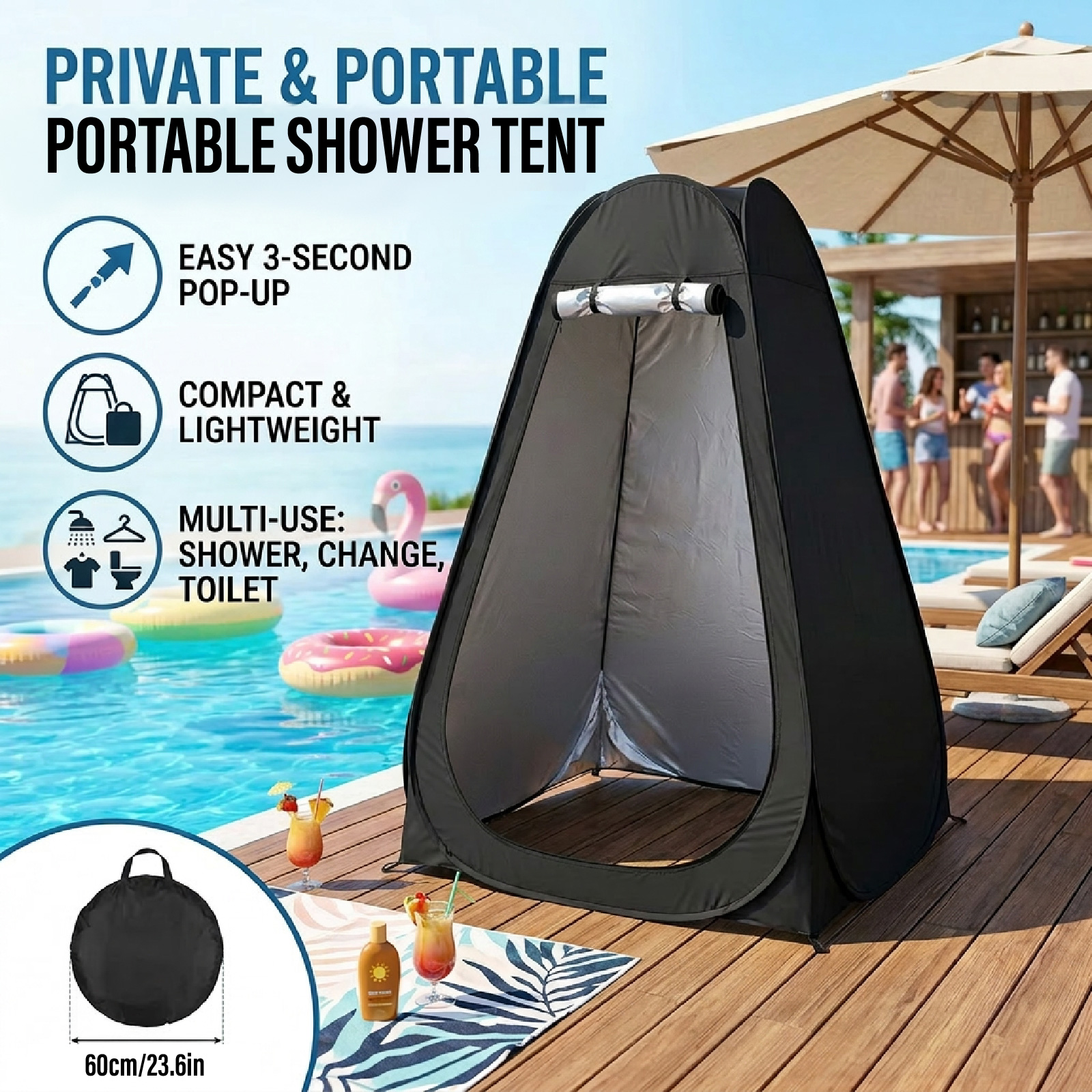 Portable Pop-Up Privacy Tent O - مراجعة Portable Camp Toilet وسعره