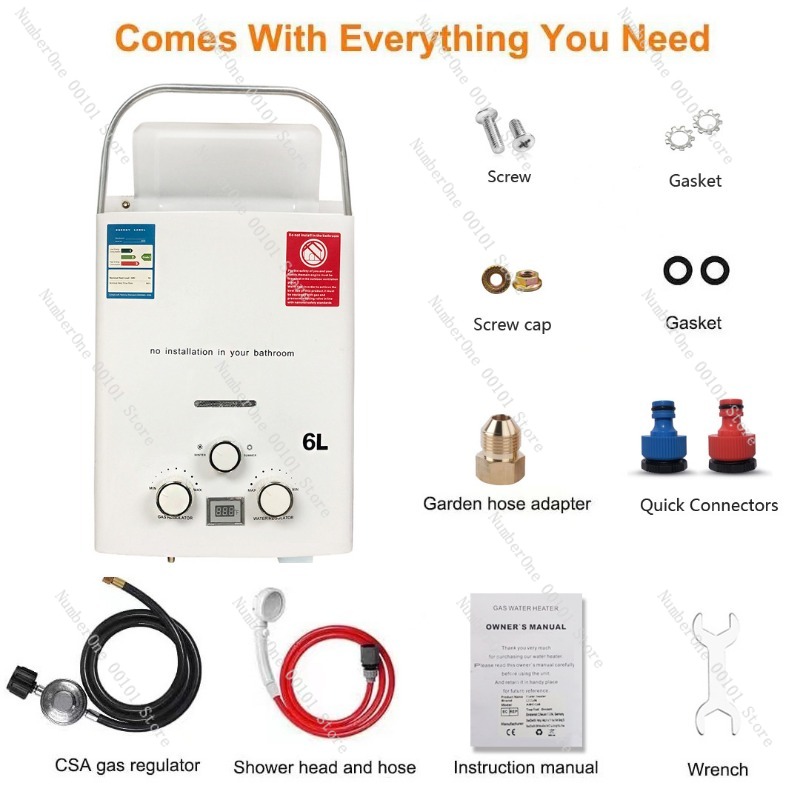 Propane LPG  Gas Tankless Wate - مراجعة Outdoor Camping Hot Water Heater وسعره