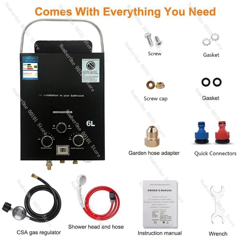 Propane LPG  Gas Tankless Wate - مراجعة Outdoor Camping Hot Water Heater وسعره