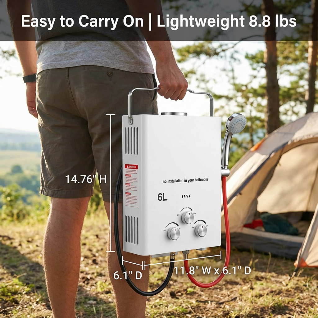 New Portable Gas Water Heater  - مراجعة Outdoor Camping Hot Water Heater وسعره
