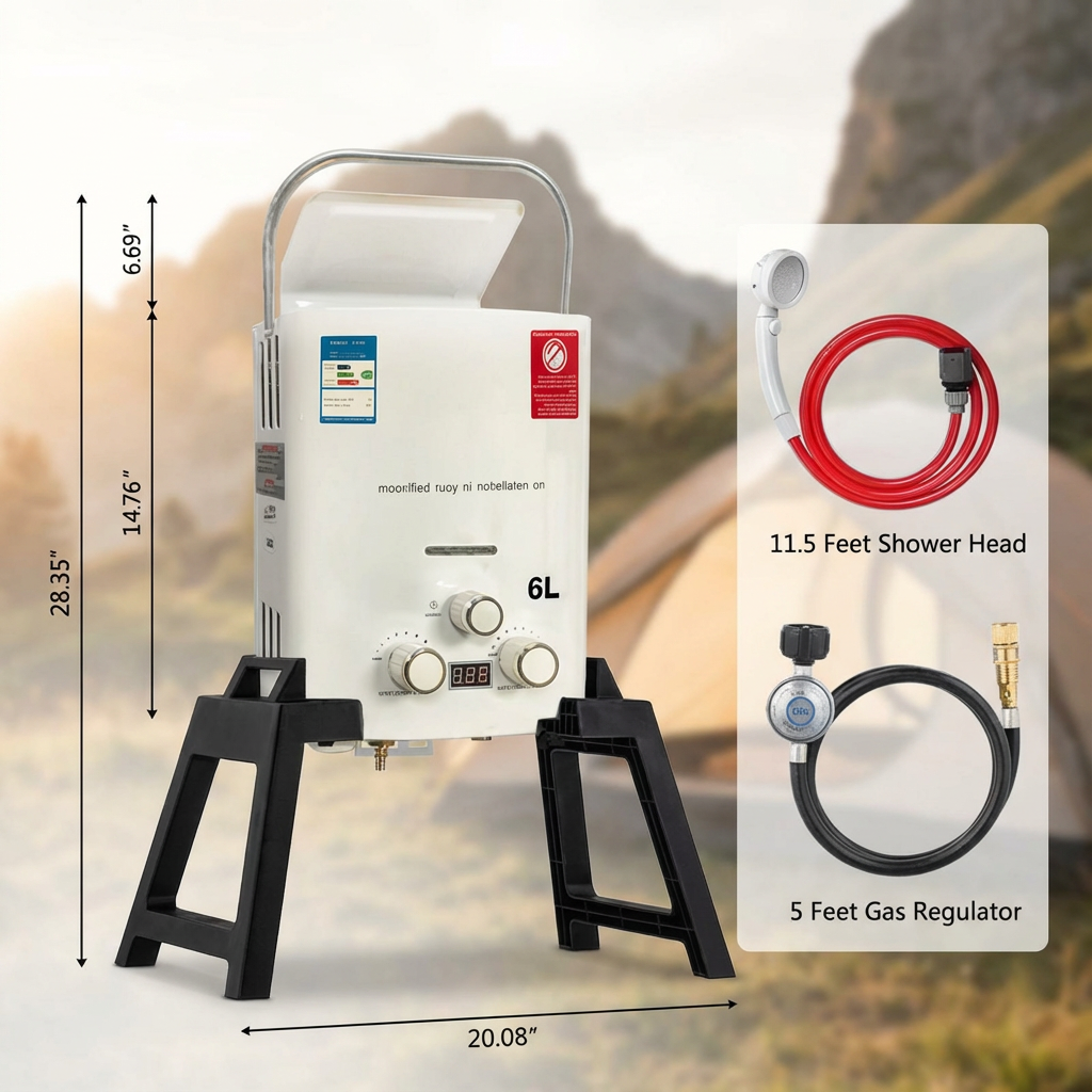 New Portable Gas Water Heater  - مراجعة Outdoor Camping Hot Water Heater وسعره