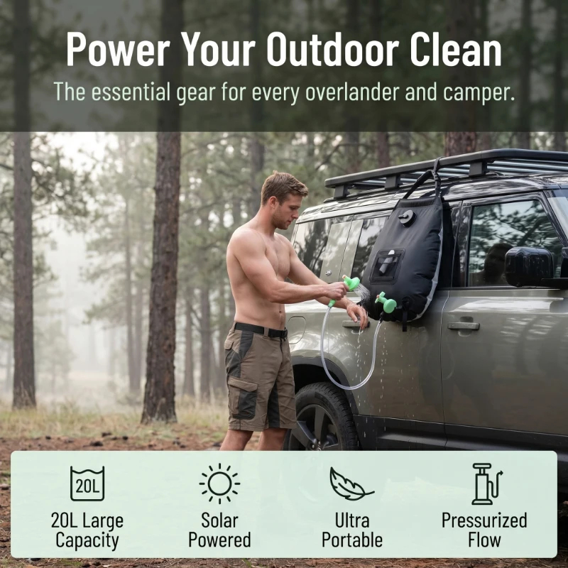 20L Solar Shower Bag Large Cap - مراجعة Outdoor Camping Bathroom وسعره