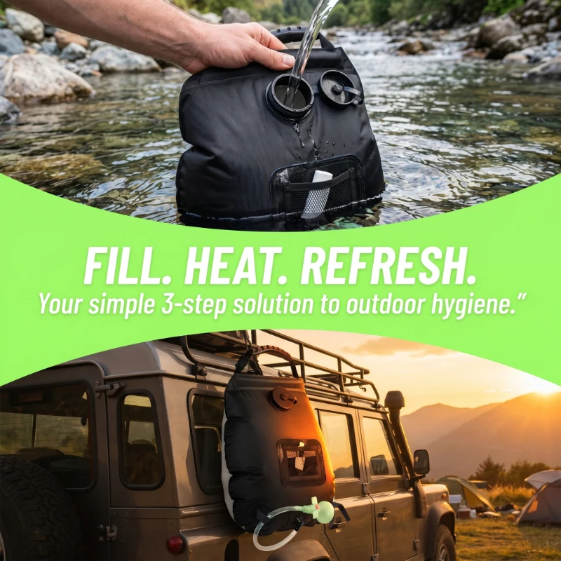 20L Solar Shower Bag Large Cap - مراجعة Outdoor Camping Bathroom وسعره