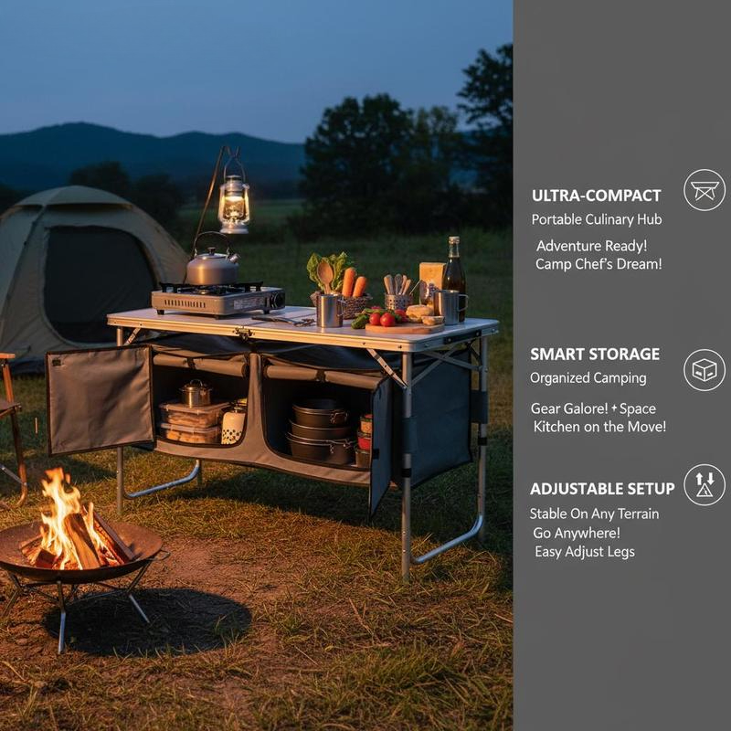 Camping Kitchen Table, Quick s - مراجعة Outdoor Camping Kitchen Setup وسعره