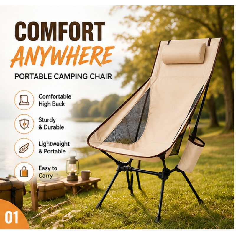 Portable Folding Camping Chair - مراجعة Outdoor Camping Hammock Chair وسعره