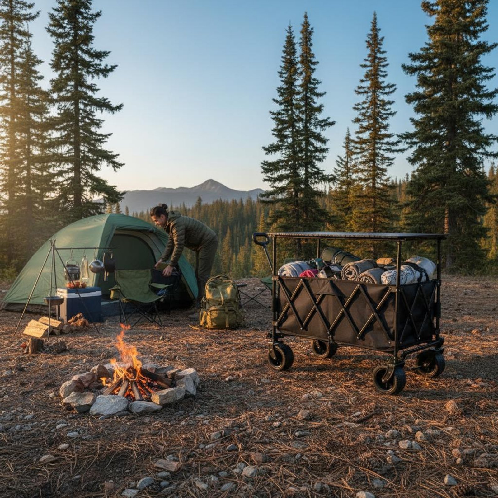 Foldable Camping Wagon Portabl - مراجعة Jinli Outdoor Camping وسعره