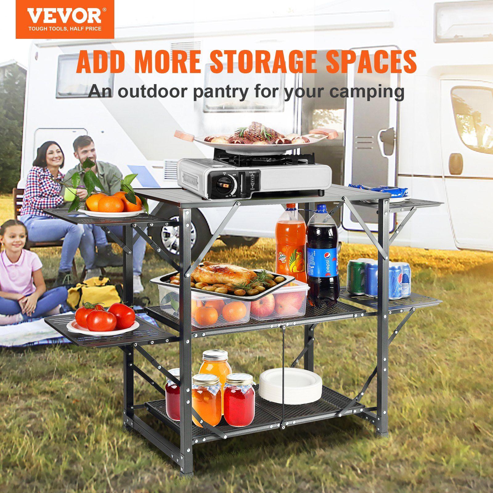All-in-one 49.6in Aluminum Cam - مراجعة Outdoor Camping Kitchen Setup وسعره